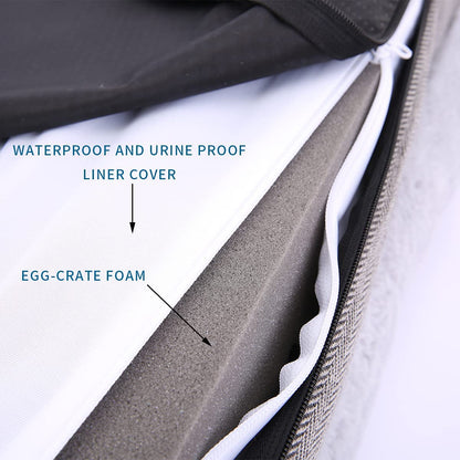 Medium Orthopedic Dog Bed with Bolster Sides, Removable Washable Cover, Non-Skid Bottom, and Egg Foam Cushion, 31 x 25 Inches, Gray