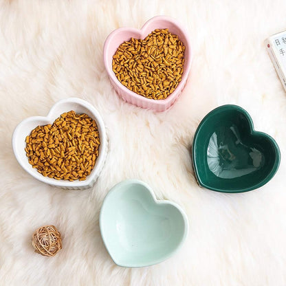 Dark Green Ceramic Elevated Cat Bowls for Food and Water, Stress-Free Design with Backflow Prevention, Dishwasher and Microwave Safe, Lead and Cadmium Free