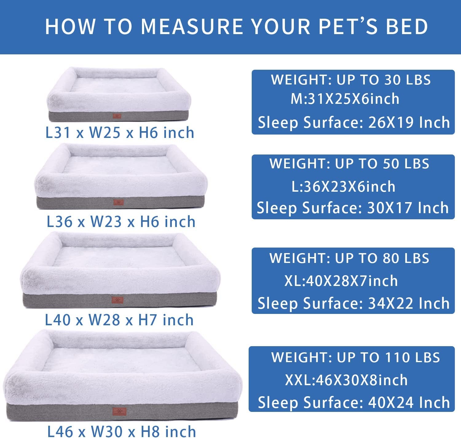 Medium Orthopedic Dog Bed with Bolster Sides, Removable Washable Cover, Non-Skid Bottom, and Egg Foam Cushion, 31 x 25 Inches, Gray