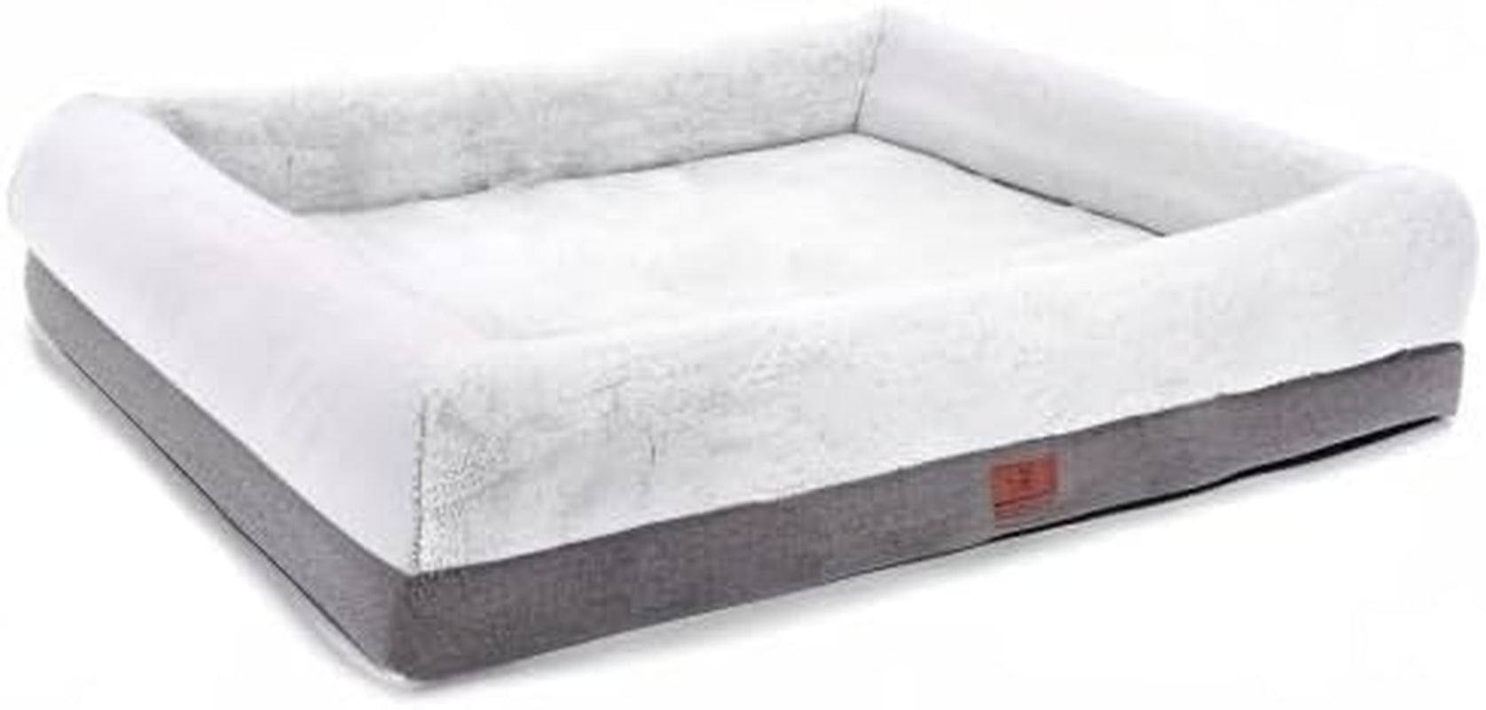 Medium Orthopedic Dog Bed with Bolster Sides, Removable Washable Cover, Non-Skid Bottom, and Egg Foam Cushion, 31 x 25 Inches, Gray