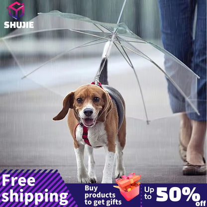2026 Adjustable Rainproof and Snowproof Umbrella Leash for Small Dogs