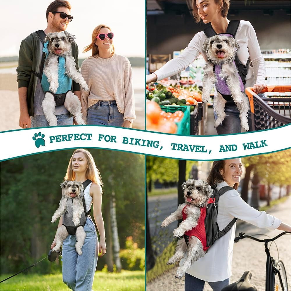 Dog Carrier Backpack, Adjustable Dog Pet Cat Front Carrier Backpack | Ventilated Dog Chest Carrier for Hiking Camping Travel, Sling Bag for Small Medium Dog Cat Puppies, Small, 5-9 Lbs, Black