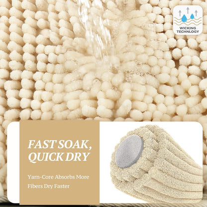 Absorpmax Dog Door Mat for Muddy Paws, 31" x 20", Beige