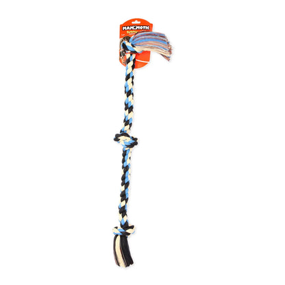 Flossy Chews Extra-Large Cotton Blend 3-Knot Tug Rope Dog Toy, 36 Inches, Assorted Colors