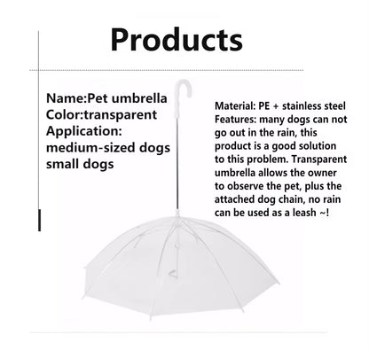 2026 Adjustable Rainproof and Snowproof Umbrella Leash for Small Dogs