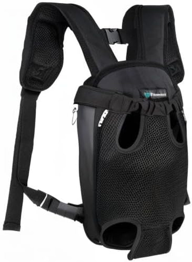 Dog Carrier Backpack, Adjustable Dog Pet Cat Front Carrier Backpack | Ventilated Dog Chest Carrier for Hiking Camping Travel, Sling Bag for Small Medium Dog Cat Puppies, Small, 5-9 Lbs, Black